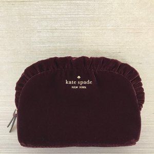 Kate Spade Briar Lane Velvet Small Ruffle Cosmetic Bag